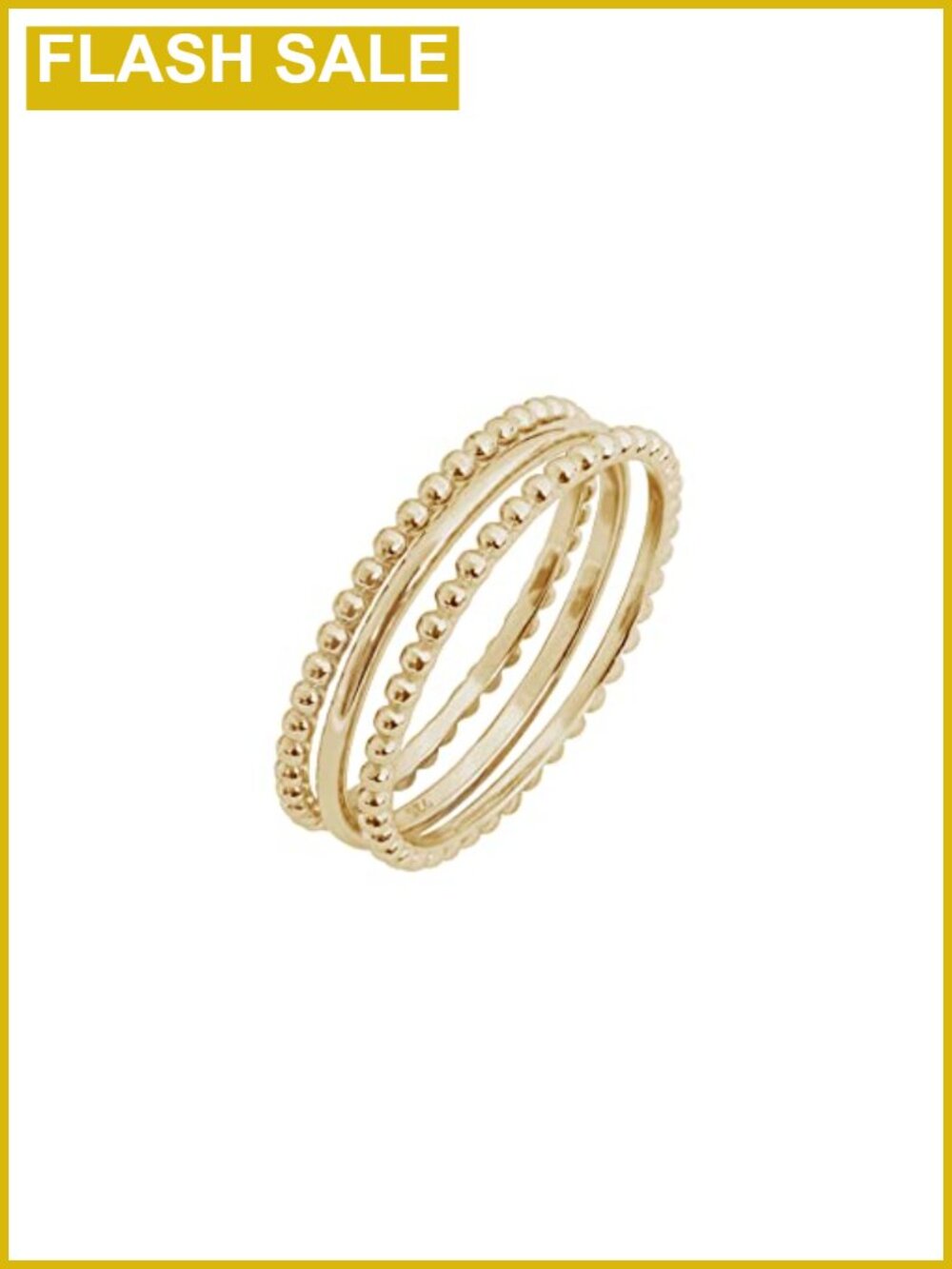 14K Gold Plated Sterling Silver Stacking Ring Set of 3 Minimalist